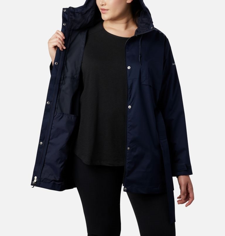 Jachete De Ploaie Columbia Pardon My Trench Dama Bleumarin | Plus Size PN09Q7MS8